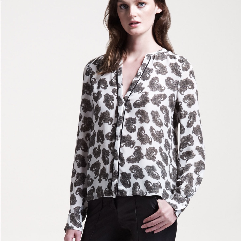 Guc A.L.C Paisley Printed Marianne Silk Blouse